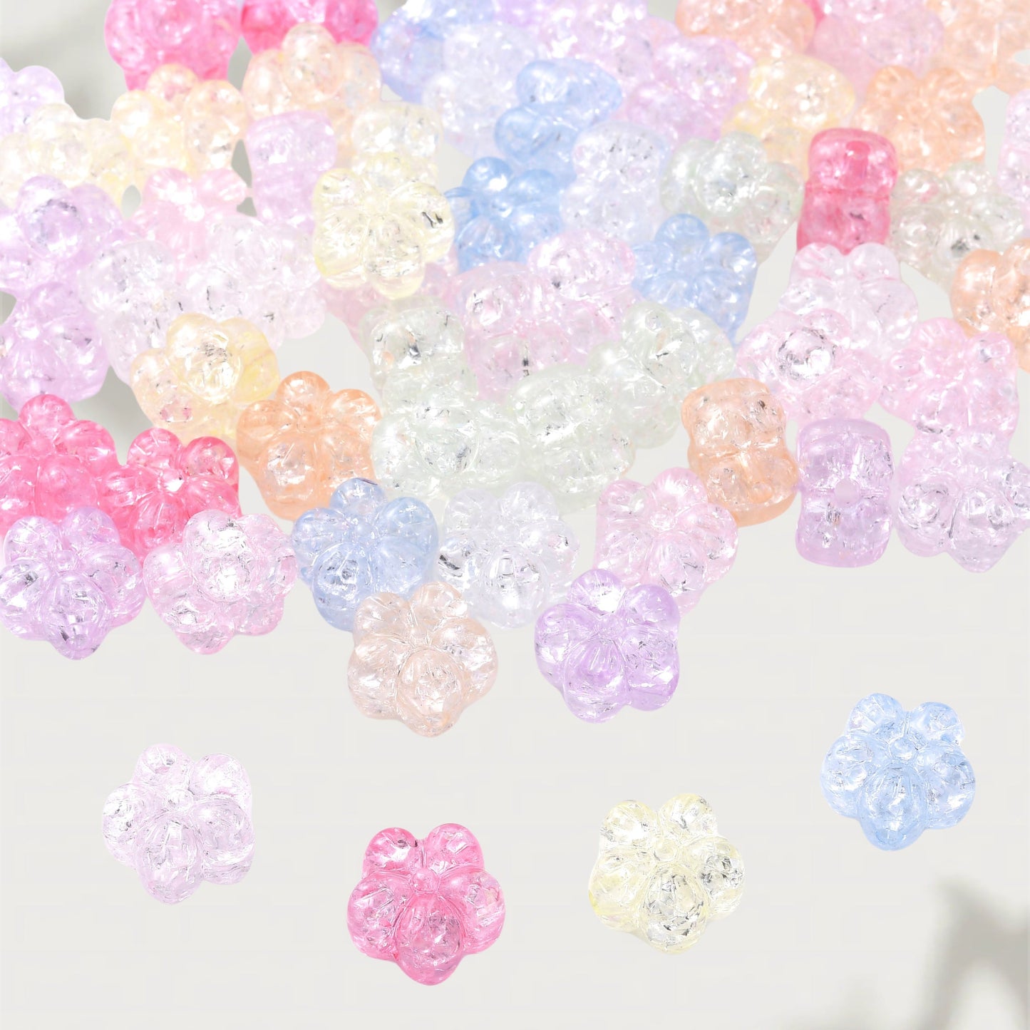 Clear Acrylic Flower Spacer Beads