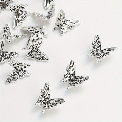 20PCS Retro Silver-Tone Hollow Butterfly Charms