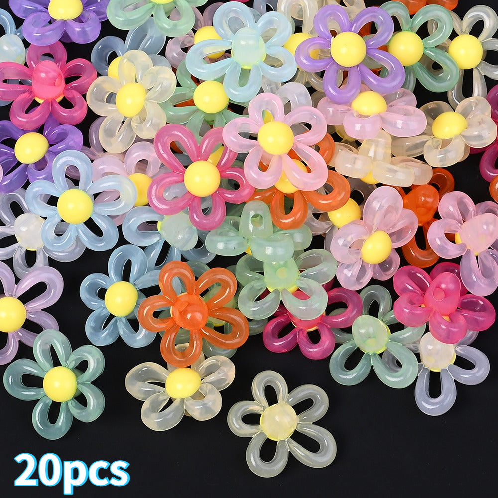 Macaron Color Flower Acrylic Beads