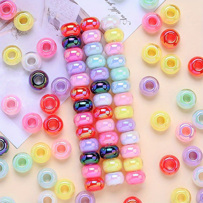 20pcs UV Plated Big Hole Acrylic Pony Beads