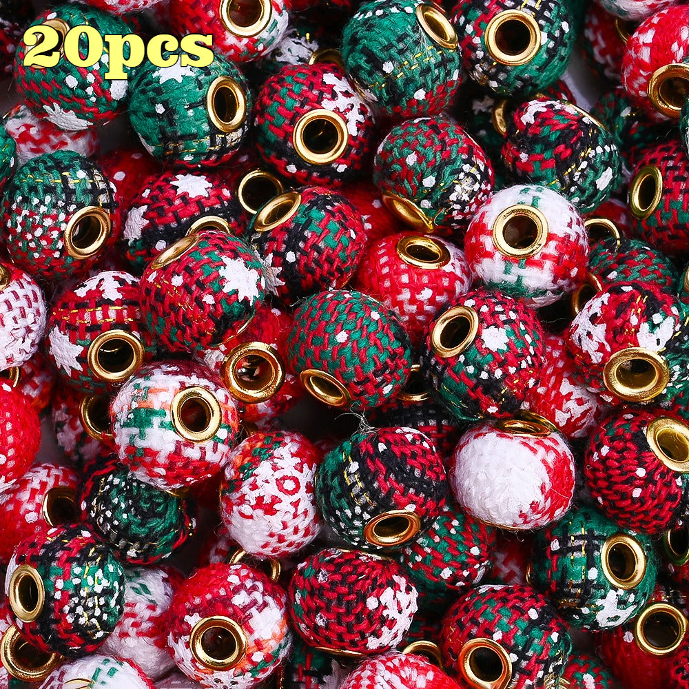 Christmas Plaid Cloth Beads