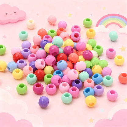 50pcs 9.5x12mm Colorful Acrylic Large Hole Beads