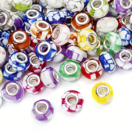 Colored Large Hole Resin Beads
