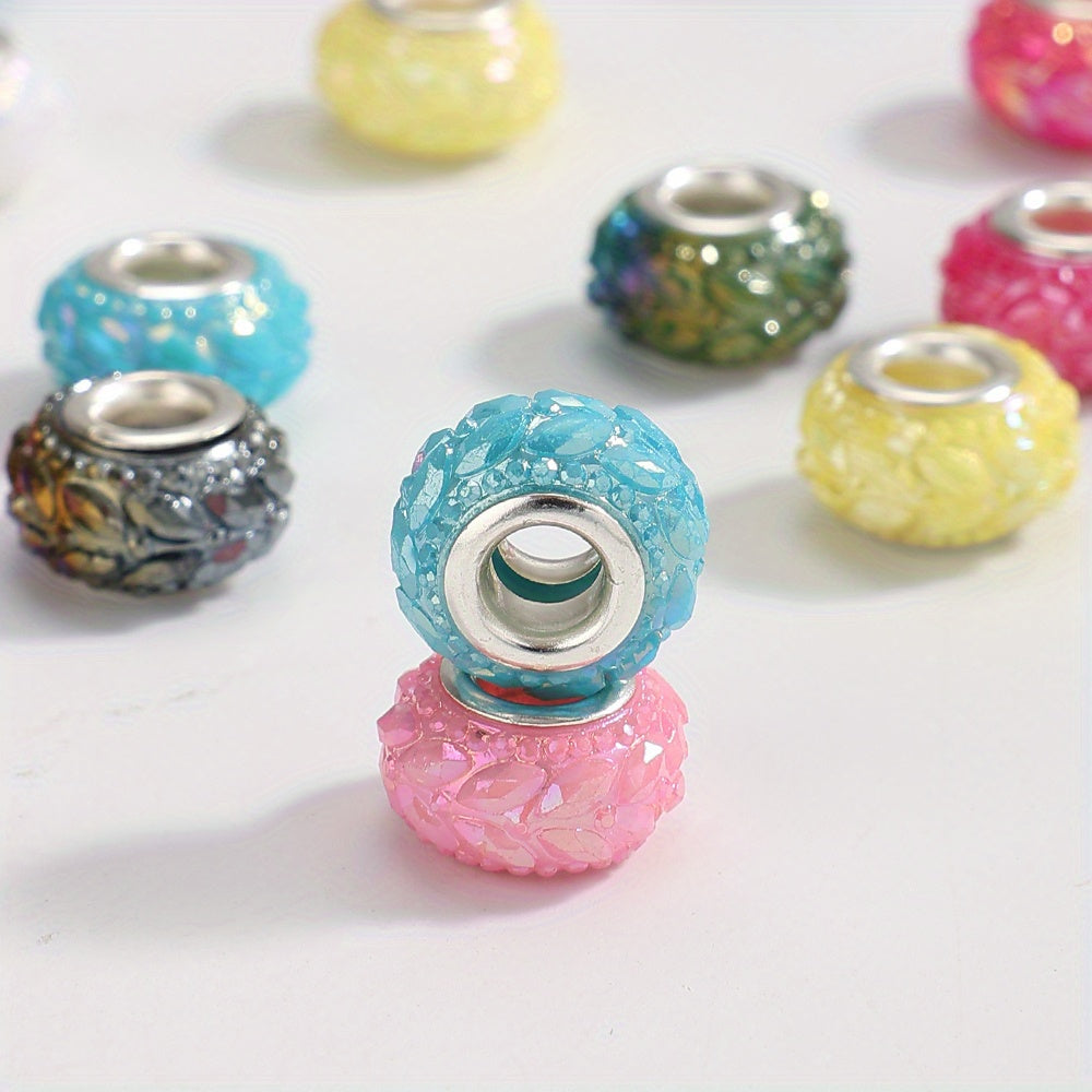 20pcs 14x8mm Resin Mixed Color Flat & Round Beads