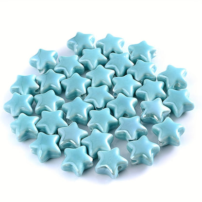 10PCS 13.5mm Multicolor Star Ceramic Bead Set