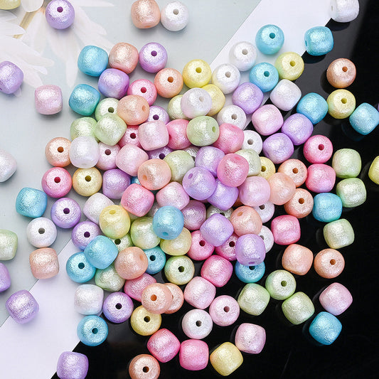 Mixed Color Pleated Acrylic Round Spacer Beads