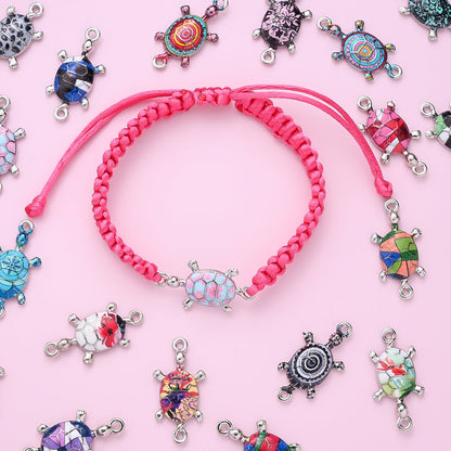 10PCS Multicolor Alloy Turtle Pendant Set