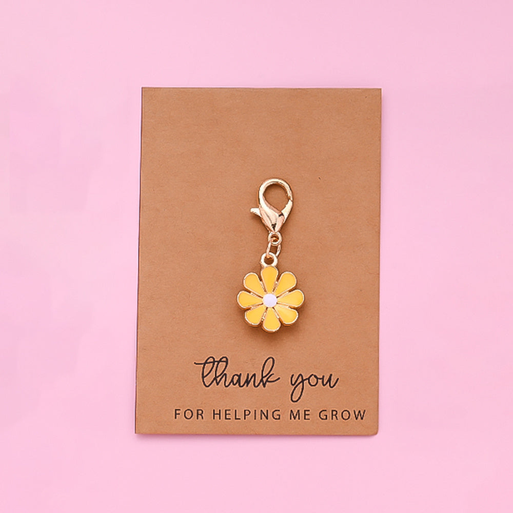 Daisy Flower Keychain with Thank You Card
