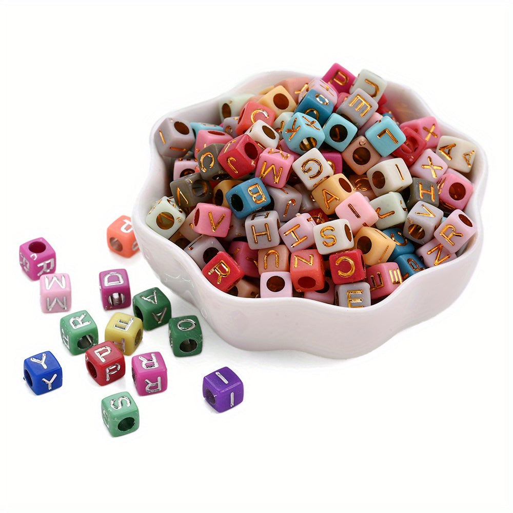 100PCS 4×7mm Heart-Shaped A-Z Letter Acrylic Bead Set