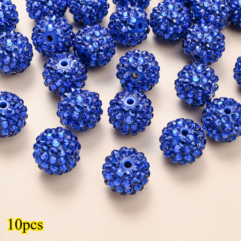 10pcs/set 16mm Random Resin Bayberry Ball Rhinestone Beads