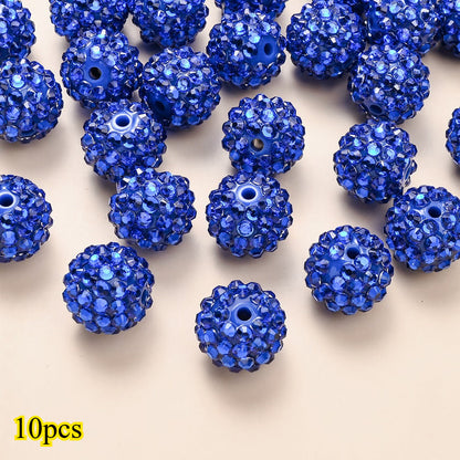 10pcs/set 16mm Random Resin Bayberry Ball Rhinestone Beads