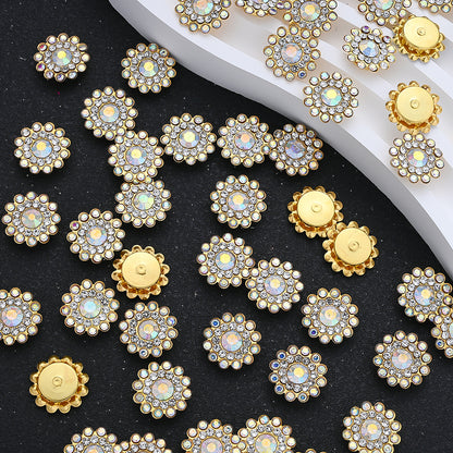 50pcs 13.8mm Crystal Claw Rhinestone Flatback Cabochons