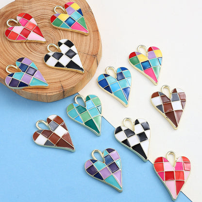 Alloy Enamel Big Heart Charms