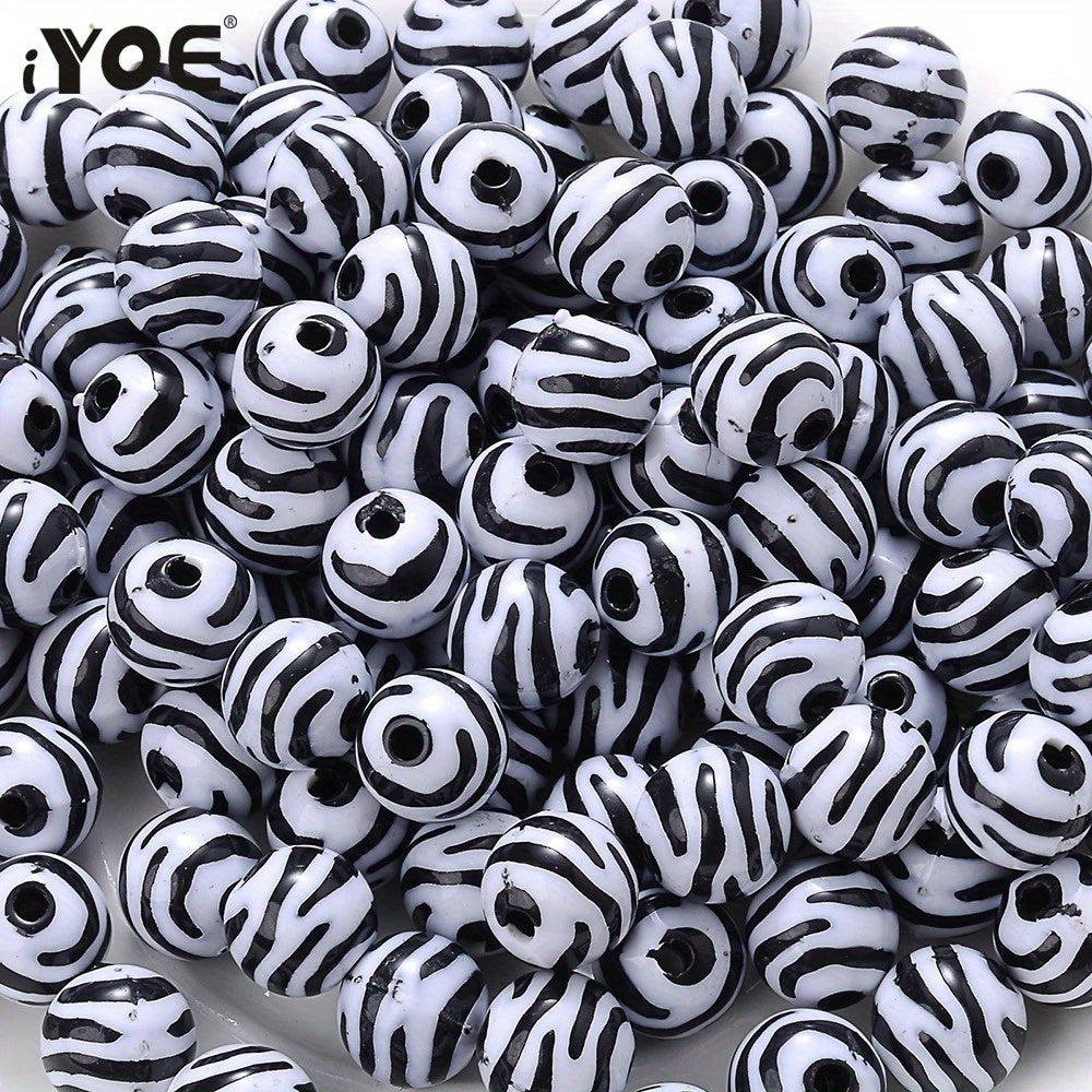 Zebra Stripe Acrylic Beads