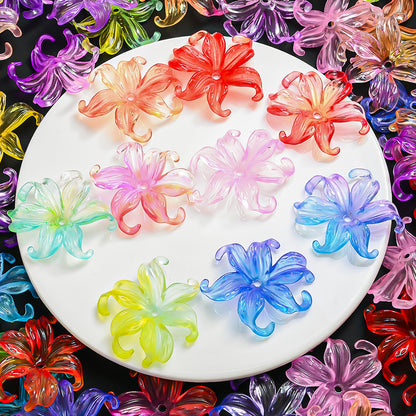 Transparent Gradient Iris Flower Beads