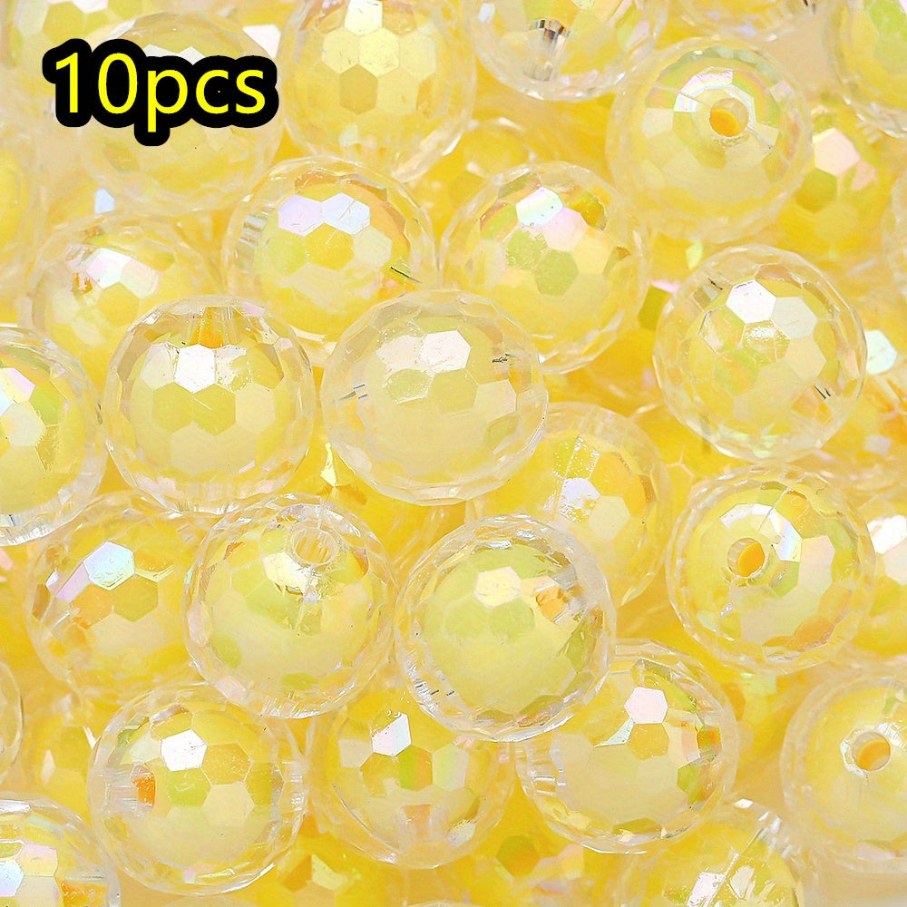 10pcs 16mm Y2K Multi-Sections Transparent Acrylic Disco Ball Beads