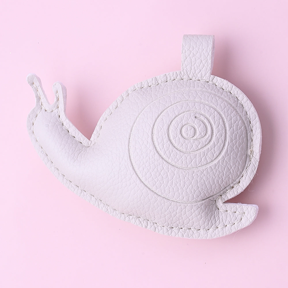 1PC 72×88mm 3D Leather Snail Pendant Keychain