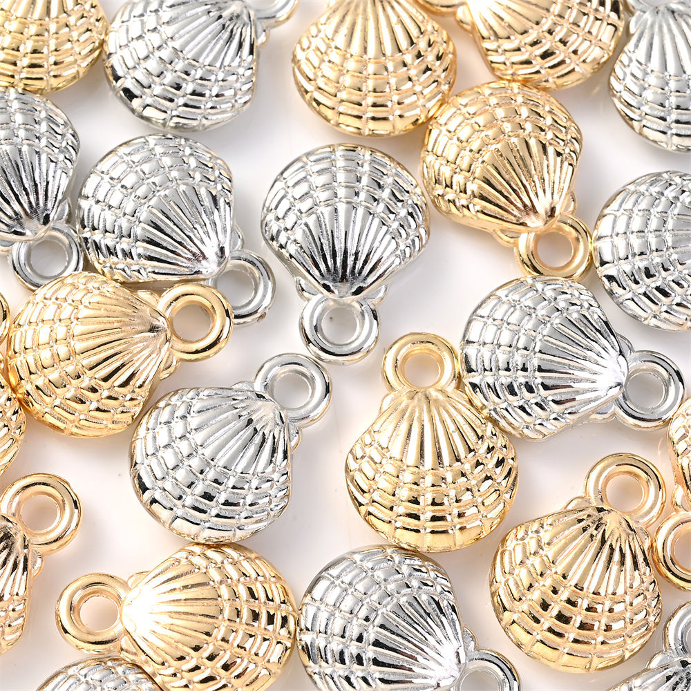 Gold and Silver CCB Shell Pendant Beads