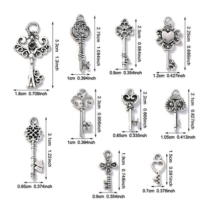 Retro White K Zinc Alloy Pendant Charms