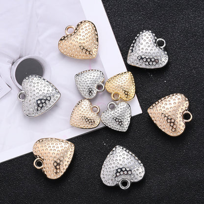 Polka Dot Striped Heart CCB Pendants