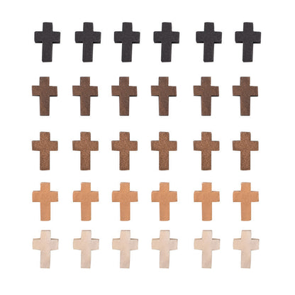 Natural Wood Cross Charms