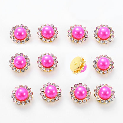 Flower Rhinestone Pearl Cabochons