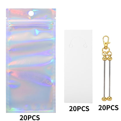 Golden & Silvery Beadable Keyring Set