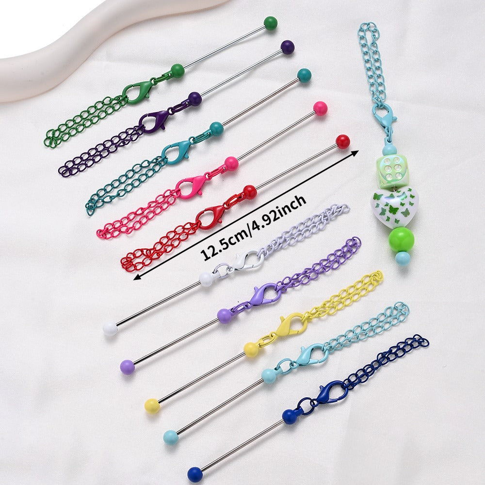 Metal Beaded Keychain Rods