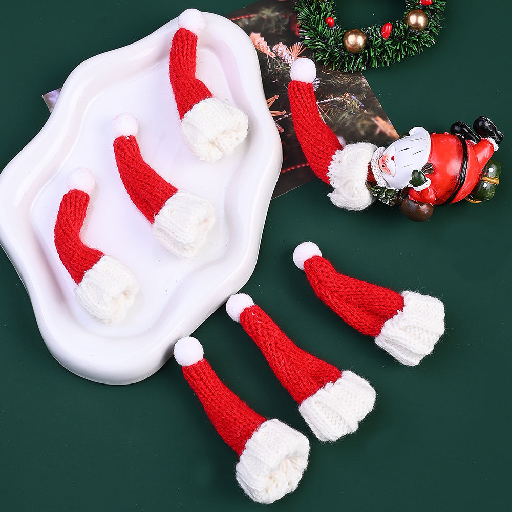 10PCS Mini Christmas Hat & Scarf Bottle Decoration Set