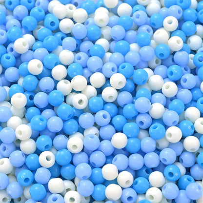100PCS 4mm Solid Color Round Acrylic Bead Set