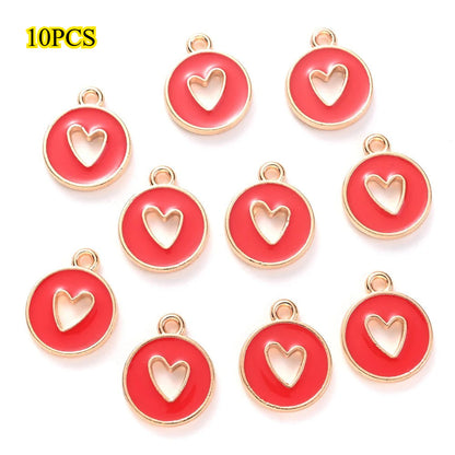 Valentine's Day Round Openwork Heart Alloy Charms