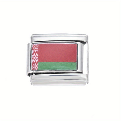 World Flag Alloy Bracelet Module