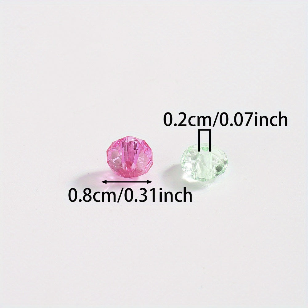 200pcs 8mm Summer Color Transparent Acrylic Beads