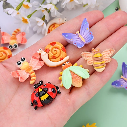 Colorful Insect Resin Flat Back Beads