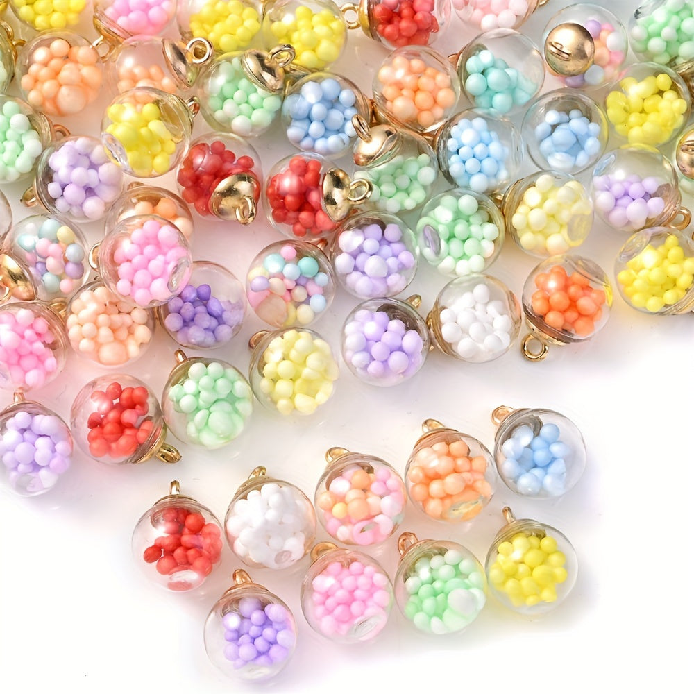 10pcs Transparent Glass Ball Pendant Charms