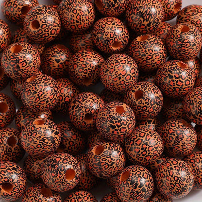 Patterned Wooden Large Hole Spacer Beads