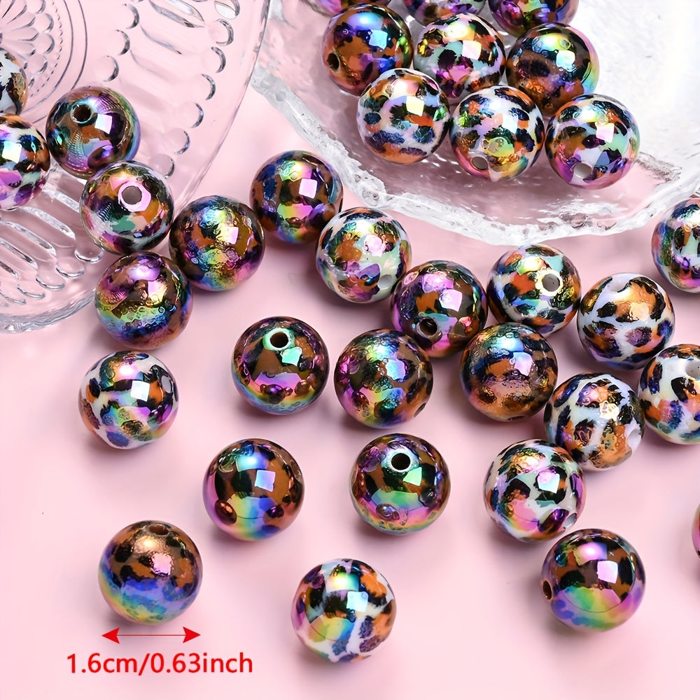 Shiny Leopard Print Acrylic Beads