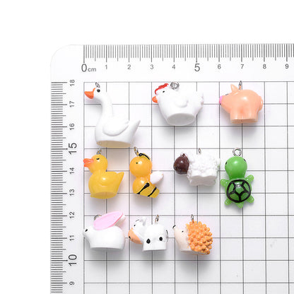 Mini Resin Farm Animal Pendant Charms
