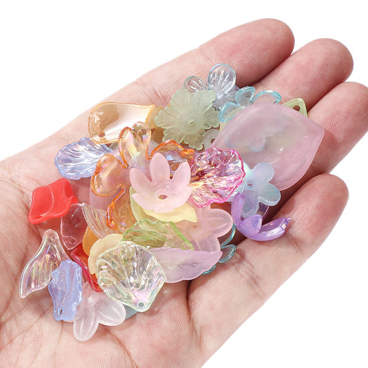 Acrylic Flower Leaf Charms Set