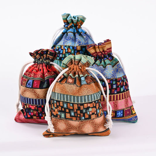 Woven Jewelry Drawstring Gift Bags
