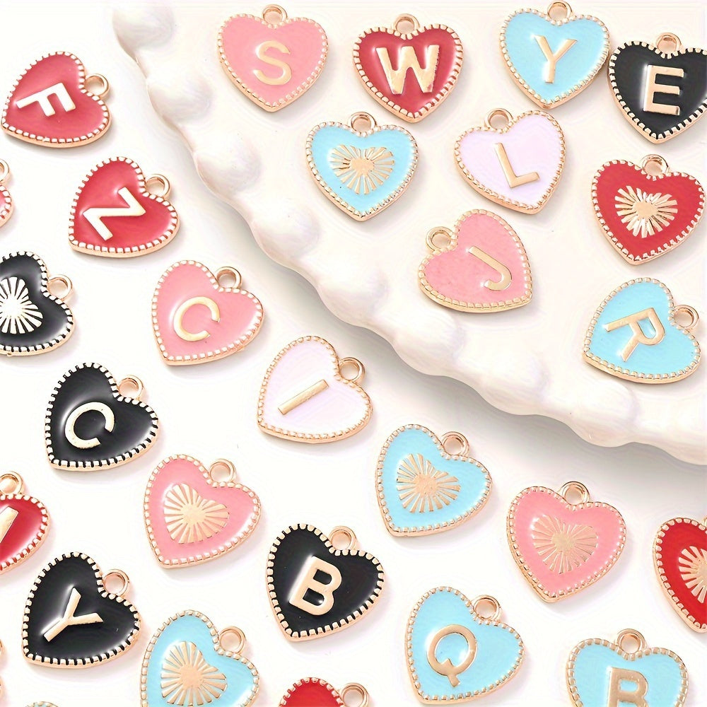 Alloy Enamel Letter Pendants