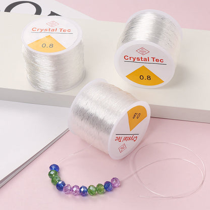 3 Rolls 0.8mm Elastic Beading Cord with Scissors