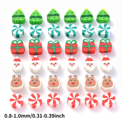 Festive Christmas Polymer Clay Beads