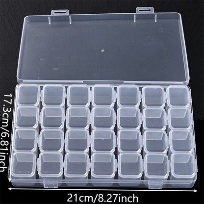 44/56/64 Grid Transparent Beads Storage Organizer