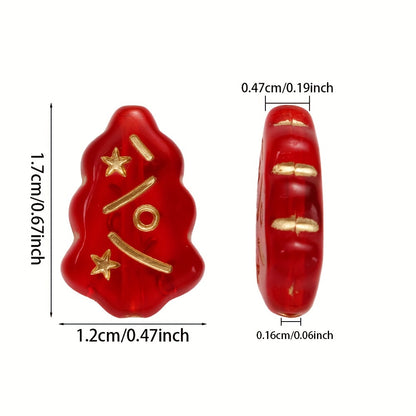 30pcs/set Shiny Christmas Tree Acrylic Beads