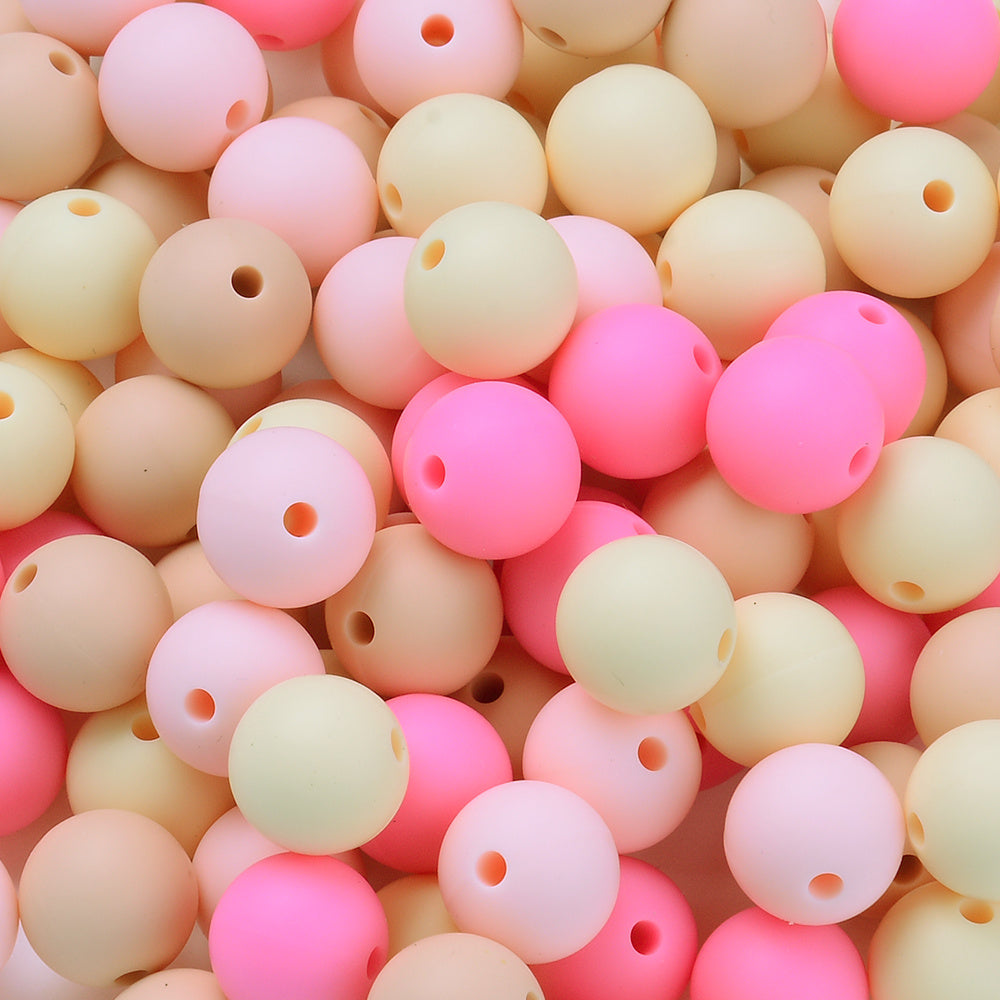 12 mm Rainbow Silicone Beads