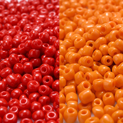 Red & Orange Czech Glass Seed Beads