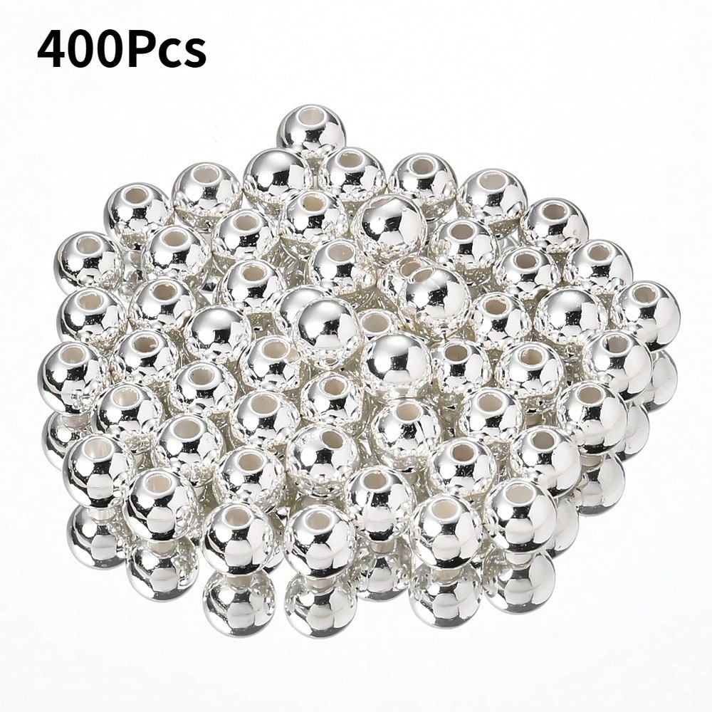 400pcs 6mm Golden Silvery Round CCB Spacer Beads