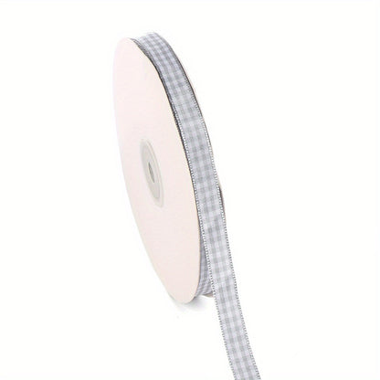 50 Yards/Roll 10 mm Christmas Plaid Satin Ribbon
