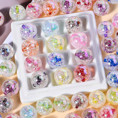 Acrylic Crackle Mixed Color Spacer Beads
